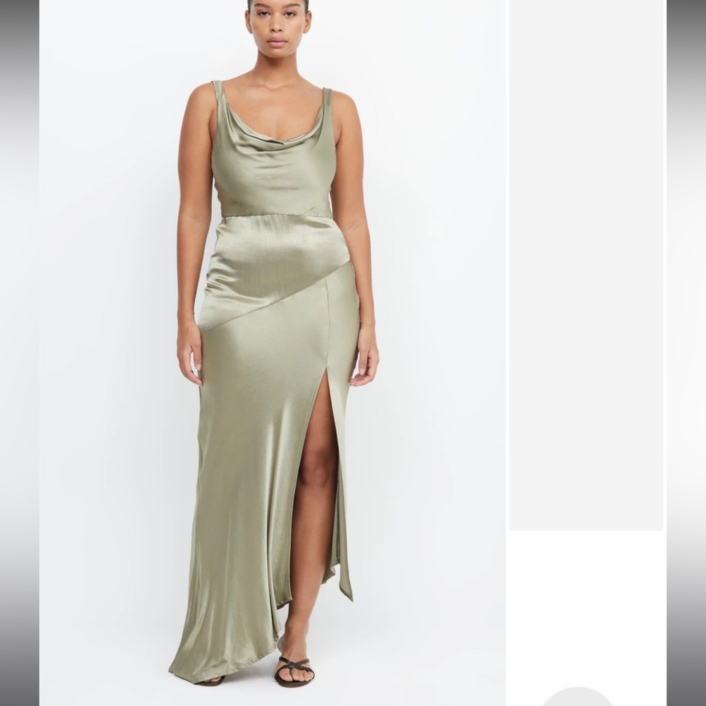 Bec and Bridge moon dance cowl dress in sage